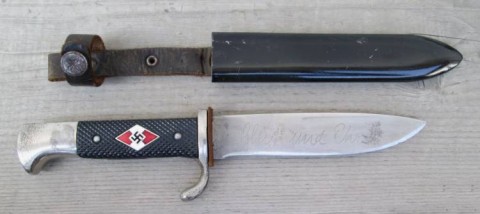 D - ARMI BIANCHE -  - COLTELLO  HJ  2� TIPO C/MOTTO E FABBRICANTE.				480,00