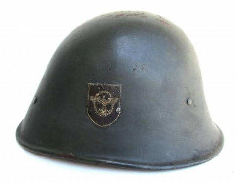 I - MILITARIA STORICA -  - D  ELMETTO OLANDESE M.34  POLIZIA FLUVIALE TEDESCA BIDECAL.