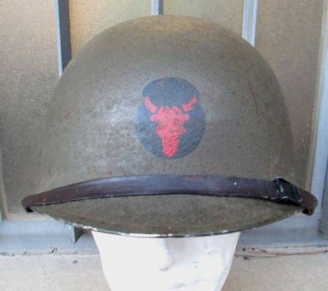 I - MILITARIA STORICA -  - USA  ELMETTO M.1  GANCI FISSI  II GM  �RED BULL�.  LINER �WESTINHOUSE�.