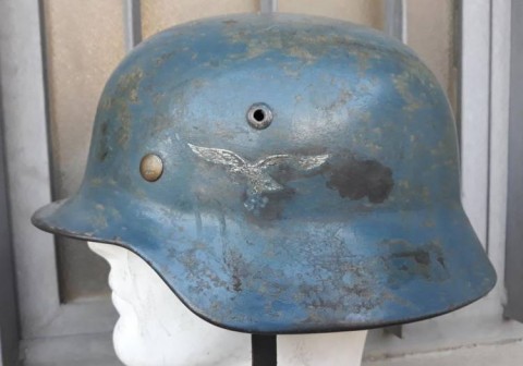 I - MILITARIA STORICA -  - LW  ELMETTO M.35  BIFREGIO  AZZURRO CHIARO.