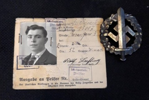 I - MILITARIA STORICA - DECORAZIONI (D) - SA  SPORTABZEICHEN IN BRONZE + ATTESTATO.