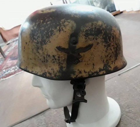 I - MILITARIA STORICA -  - ELMETTO M.37  LW - FJ  MONOFREGIO GIALLO CONT. �TARTARUGATO�.