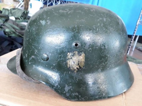 I - MILITARIA STORICA -  - ELMETTO M.35  KM  �  MONOFREGIO  MIM. VERDE BOTTIGLIA.