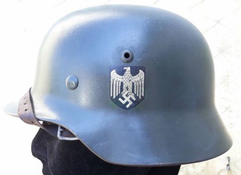 I - MILITARIA STORICA - ELMETTI (E) - ELMETTO M.35  HEER BIDECAL  VERDE CHIARO.