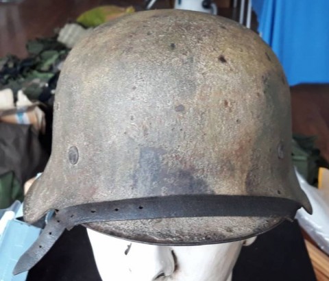 I - MILITARIA STORICA -  - ELMETTO M.42  HEER  IN ZIMMERIT MIMETICO.