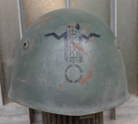 I - MILITARIA STORICA -  - RSI   ELMETTO  M.33  GNR  FREGIO FRONTALE NERO.