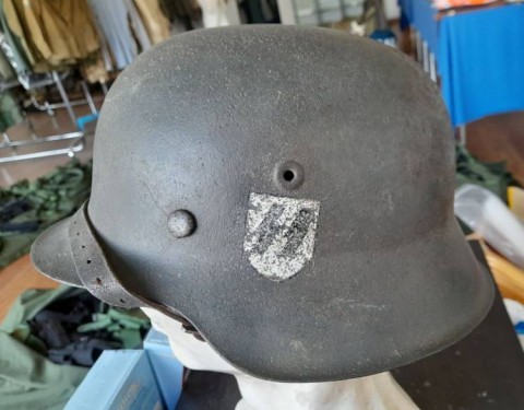 I - MILITARIA STORICA -  - SS  ELMETTO M.42  MONODECAL	