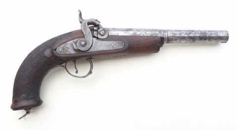 C - ARMI ANTICHE -  - PISTOLA A PIETRA NAPOLETANA TRASFORMATA A LUMINELLO,  SEC. XVIII		1.000,00				