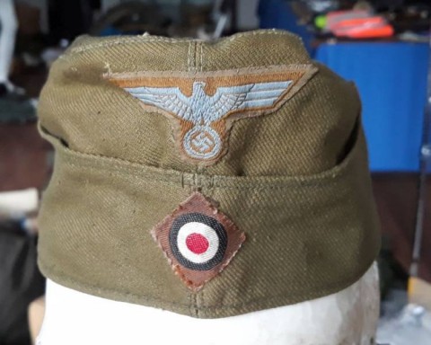 I - MILITARIA STORICA - COPRICAPI (C) - HEER-DAK   FELDMUTZE M.38  COTONE VERDE