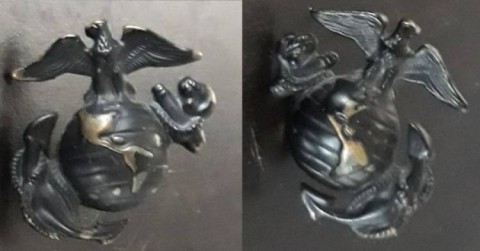 I - MILITARIA STORICA - DECORAZIONI (D) - USMC   FREGI  IN METALLO DA  COLLETTO.