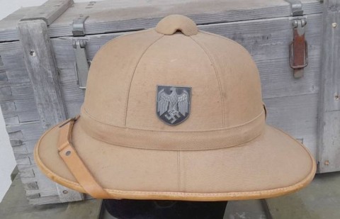 I - MILITARIA STORICA -  - CASCO COLONIALE HEER TELA GIALLA.