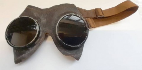 I - MILITARIA STORICA -  - OCCHIALI ANTISABBIA/ANTIVENTO MOTOCICLISTI/SOMMERG.+ BUSTINA .