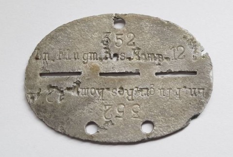 I - MILITARIA STORICA -  - LW  PIASTRINA DI RICONOSCIMENTO ALL.  �Ln Flugm.Res.Komp.12   352�.