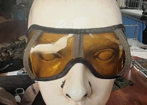 I - MILITARIA STORICA -  - W-SS   OCCHIALI PIEGHEVOLI ANTISABBIA/VENTO + BUSTINA