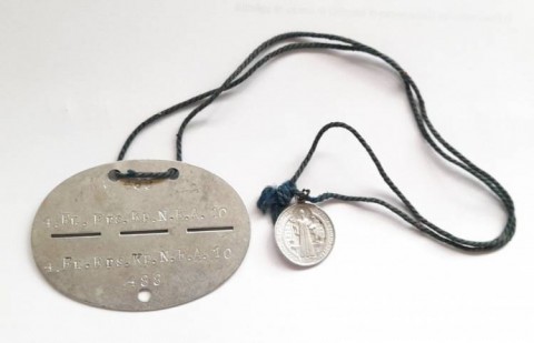 I - MILITARIA STORICA -  - PIASTRINA DI RICONOSCIMENTO ALL.  �488  4.Fu.Ers..Kp.N.E.A.10� + Medaglietta.