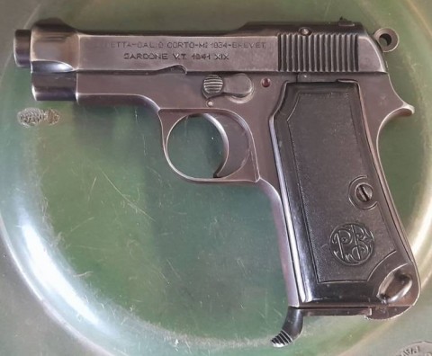 F - ARMI DISATTIVATE - PISTOLE (P) - PISTOLA  BERETTA M.34  Cal. 9 corto  1941-XIX   �R.E.�- �4UT�.