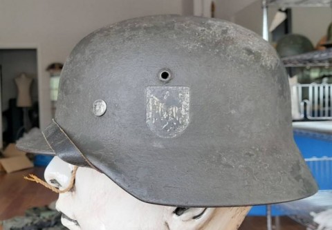 I - MILITARIA STORICA -  - ELMETTO  M.35  HEER  BIFREGIO IN ZIMMERIT .