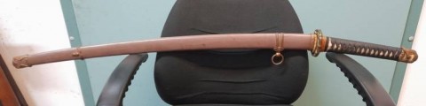 C - ARMI ANTICHE -  - 027   KATANA (Shin-Gunto) UFF. II GM   Lama forgiata.  Mu-mei.