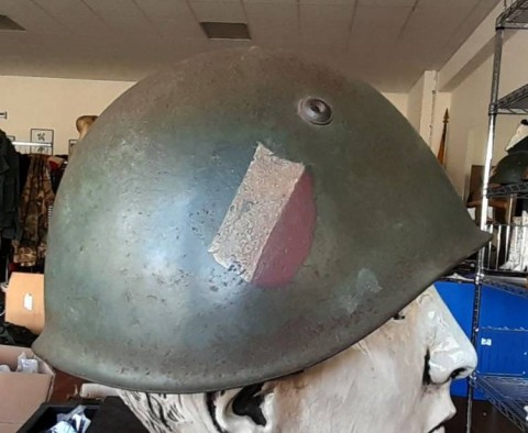 I - MILITARIA STORICA -  - RSI   ELMETTO M.33  SCUDETTO COLORI NAZIONALI (COMPLETO N.P.).