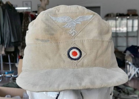 I - MILITARIA STORICA -  - LW-DAK    TROPENFELDMUTZE M.41  COTONE BEIGE.