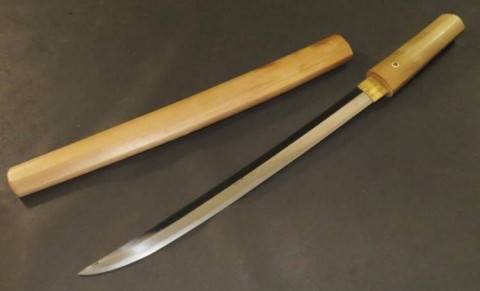 C - ARMI ANTICHE -  - 058   Shobudukuri WAKISASHI in Shirasaya,  Mumei.   Periodo Muromachi (1333-1573).	