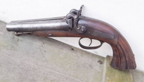 C - ARMI ANTICHE -  - TERZETTA  a Luminello  2 Canne giustapposte.  Inghilterra, 1850.	