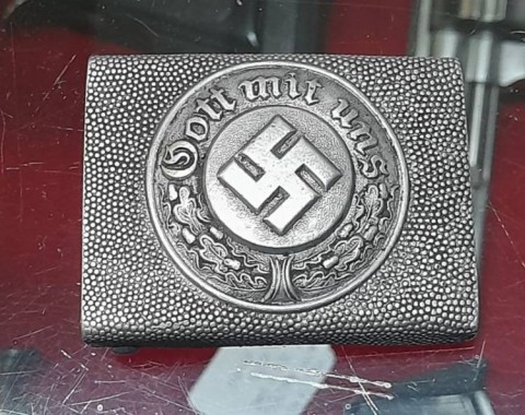 I - MILITARIA STORICA -  - POLIZEI     FIBBIA  TRUPPA  ALLUMINIO. 	